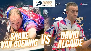 SHANE VAN BOENING VS DAVID ALCAIDE  PREMIER LEAGUE POOL 2024 billiards 9ball 9ballpool svb [upl. by Tonnie295]