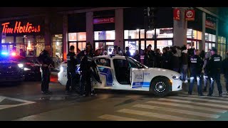 Montreal police Eclipse Group in action in the Plateau Mont Royal borough  20241102 [upl. by Rebekkah407]