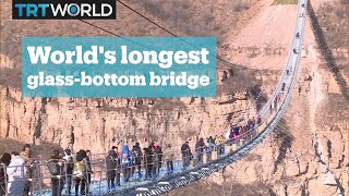 Worlds longest glass bridge opens in China [upl. by Noreik]