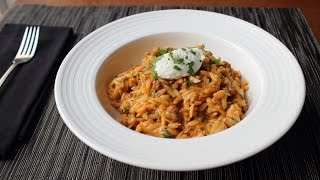 OnePot Chicken amp Sausage Orzo  Fast amp Easy Pasta Recipe [upl. by Chaim]