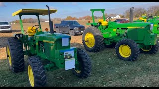 John Deere 4020 and 4620 FrontWheel Assist Tractors Sold on Atlanta IN Collector Auction [upl. by Normy]