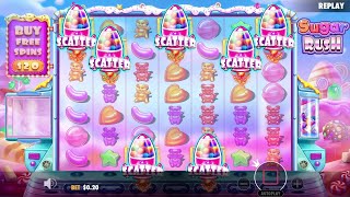 7 SCATTERS ON SUGAR RUSH PAYS INSANE MEGA WIN [upl. by Adniralc562]