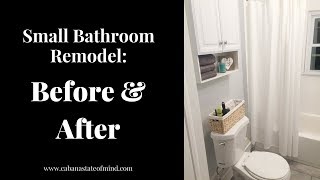 BEFORE amp AFTER Small Bathroom Budget Remodel [upl. by Aicatsana774]