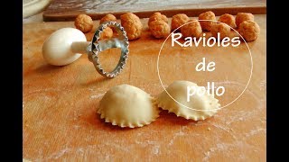 COMO HACER RAVIOLES CASEROS DE POLLO REDONDOS  Acqua Rosa Recetas [upl. by Annoyik823]