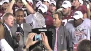 2010 BCS National Championship trophy presentationflv [upl. by Jameson]