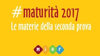 Maturità 2017  Ecco le materie della seconda prova [upl. by Ecnaled]