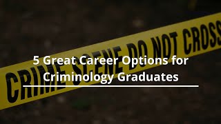 5 Great Career Options for Criminology Graduates [upl. by Macnamara]