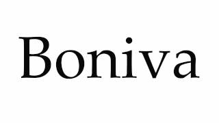 How to Pronounce Boniva [upl. by Rinum166]