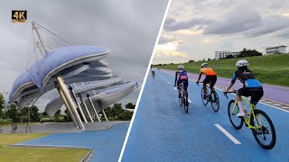 BANGKOK Sky Lane Cycling Track around Suvarnabhumi Airport 🇹🇭 Thailand [upl. by Kroo]