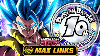 GAME CHANGER 10TH ANNIVERSARY BUFFS LEVEL 10 LINKS 100 EZA LR STR GOGETA BLUE DBZ Dokkan Battle [upl. by Assiren335]