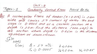 Unit9  Gradually Varied Flow  Types1  Hydraulics  BE Civil  4th Sem  PUPoUKUTU [upl. by Lennahs]