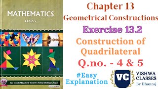 Class 9  Chapter 13 Geometrical Constructions  Exercise  132 QNo 4 amp 5  CG Board  SAGES [upl. by Iv]