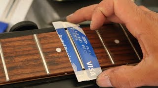 How To Clean your Guitar Frets and Fretboard using a credit card [upl. by Laden]