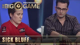 The Big Game S2 ♠️ E13 ♠️ Vanessa Selbst HUGE bluff against Antonio Esfandiari ♠️ PokerStars [upl. by Azaleah]