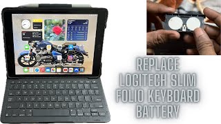 How to replace Logitech slim folio battery  iPad Logitech Bluetooth keyboard battery replacement [upl. by Aicelav299]