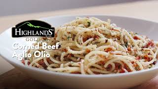 Easy Aglio Olio Pasta with Chili Garlic Corned Beef 15s [upl. by Lanoil]