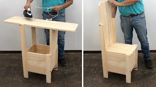 Construye una Mesa de Planchar Todo en Uno Silla Baúl y Mesa de Planchar  Tutorial DIY [upl. by Clarette]