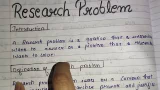 Notes of research problem and its Steps Sources criteria in Hindi bsc nursing 3rd year [upl. by Thynne767]