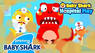 🏥NEW RAWR The Dinosaurs are Sick💨  Baby Shark Doctor  Hospital Play  Baby Shark Official [upl. by Parcel]