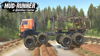 Spintires MudRunner  KAMAZ MONSTER TRUCK Test on a Difficult Track [upl. by Dorwin]