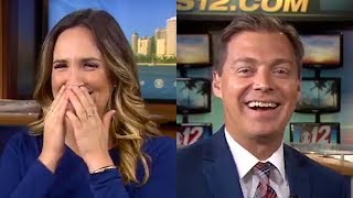 News Anchors Cant Stop Laughing At Tech Blooper [upl. by Naghem]