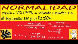 Como calcular el VOLUMEN en NORMALIDAD Bien explicado FÓRMULAS Como resolver PROBLEMAS [upl. by Grimaldi]