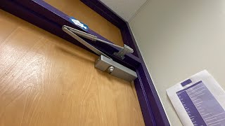 Unlocked panic bar Russwin Commercial Door Closer amp Unknown Commercial Door Panic Bar [upl. by Leonardi]