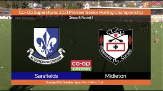 Sarsfields v Midleton  Cork Premier Senior Hurling Championship [upl. by Elleved870]