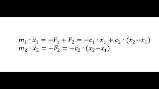 Bewegungsgleichung für Zwei Massen Schwinger ohne Reibung [upl. by Ailimac]
