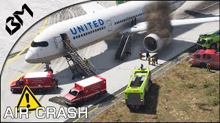 GTA 5  FIREFIGHTER MOD  AVION EN FEU  POMPIERS D’AÉROPORT [upl. by Arikihs]