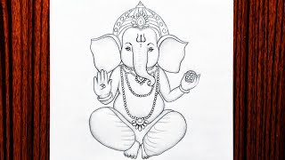 Ganesh ji ki drawing  Ganesh chaturthi special drawing  ganpati bappa drawing  easy drawing [upl. by Aicilas]