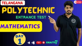 Polytechnic Entrance Test 2024  Mathematics  Day 1  Telangana  10thclass polytechnic [upl. by Tiras]