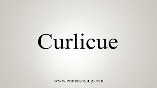 How To Say Curlicue [upl. by Ennirac]