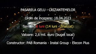 Pasarela Gelu  Crizantemelor  Evoluția completă a construcției  Timișoara 2024 [upl. by Corotto]