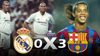 Real Madrid 0 x 3 Barcelona 2005  Ronaldo X Ronaldinho Goals amp Extended Highlights [upl. by Oirazan]