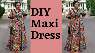 How To Make A Simple Maxi Dress with DOLMAN Sleeves And Smoky Waist Line [upl. by Einaoj310]