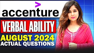 🔥Accenture August 2024 Actual Questions Accenture Verbal Ability🔥 [upl. by Intirb]