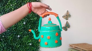 DIY Traditional kettle  made from plastic container  antique Look alike home decor [upl. by Flanna]