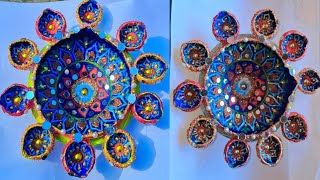 How to make Diwali diya craft diya decorationDiwali craft ideas Diwali decoration video [upl. by Wareing]