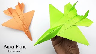 How to Make a Paper Airplane Step by Step  Origami Airplane  Easy Paper Crafts Without Glue [upl. by Sioled868]