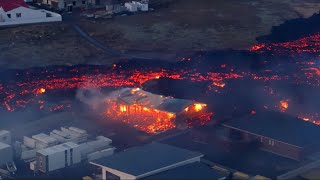 A volcano in Iceland erupted for the fourth time in three months [upl. by Malkah]