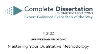 Mastering Your Qualitative Methodology [upl. by Yeoj99]