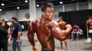 3Time Olympia Mens Physique Champion Jeremy Buendia Backstage Posing Video [upl. by Idnahk]