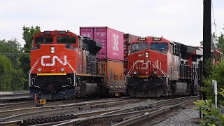 Trains On CNs Chicago amp Matteson Subdivisions Railfanning Homewood IL  Gary IN 6121423 [upl. by Etteniotna]