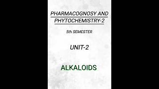 Pharmacognosy25th semunit2Alkaloidsvincarauwolfiapharmacy pharmacynotes shorts [upl. by Kcaj290]