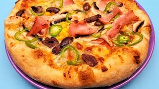 Reteta aluat de pizza ca la pizzerie I Pizza salami I Pizza cu sunca porumb si ciuperci [upl. by Oilasor]