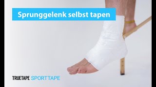 TRUETAPE® Sprunggelenk tapen  Anleitung mit dem Sporttape [upl. by Hteik831]