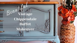 Vintage Chippendale Buffet Makeover  My Most In Depth Furniture Makeover In 2021 [upl. by Starlin]