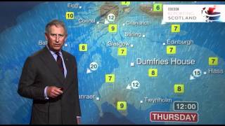 Prince Charles presents the weather forecast  BBC Scotland [upl. by Dohsar268]