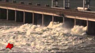 Raw Video Aerial View of La Spillway Opening [upl. by Salvadore]